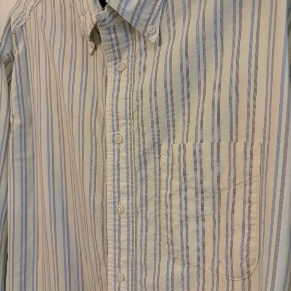 Gitman Brothers Blue and Cream Striped Shirt
